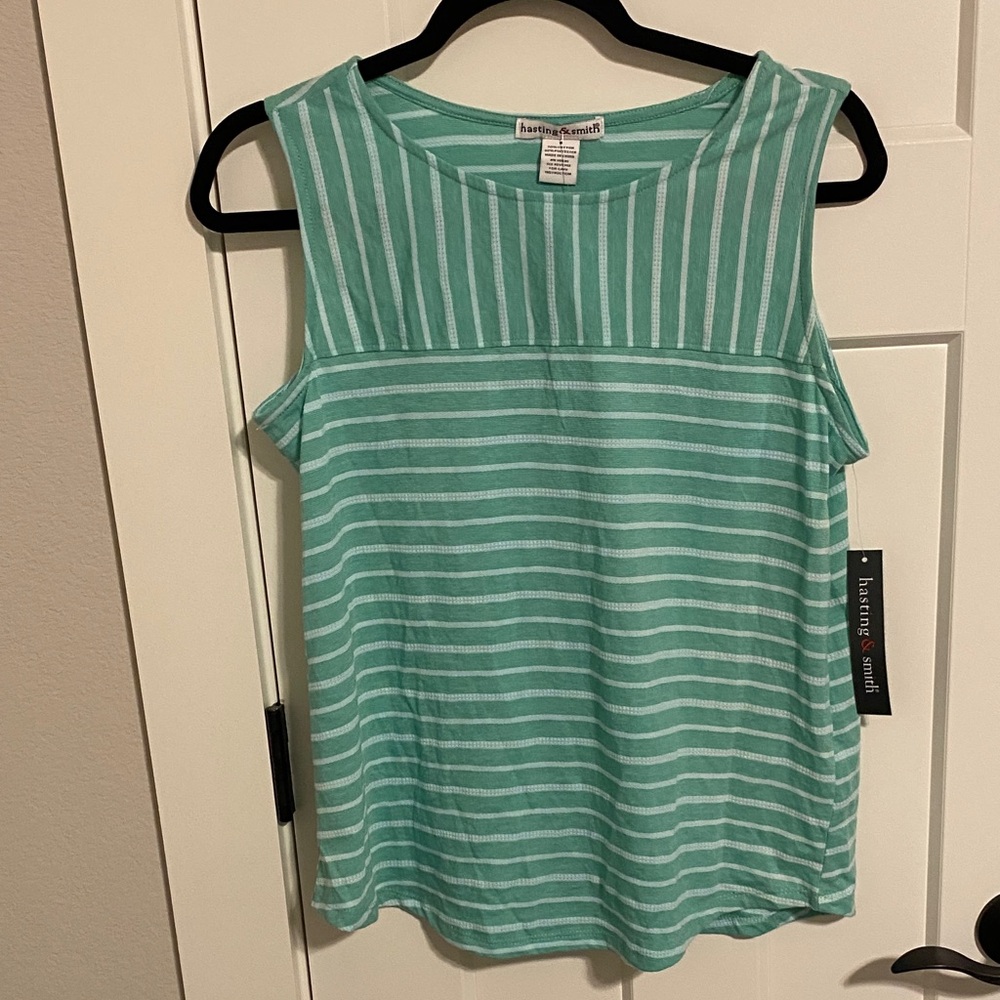 Barbour & Smith Green Striped Women's Tank Top